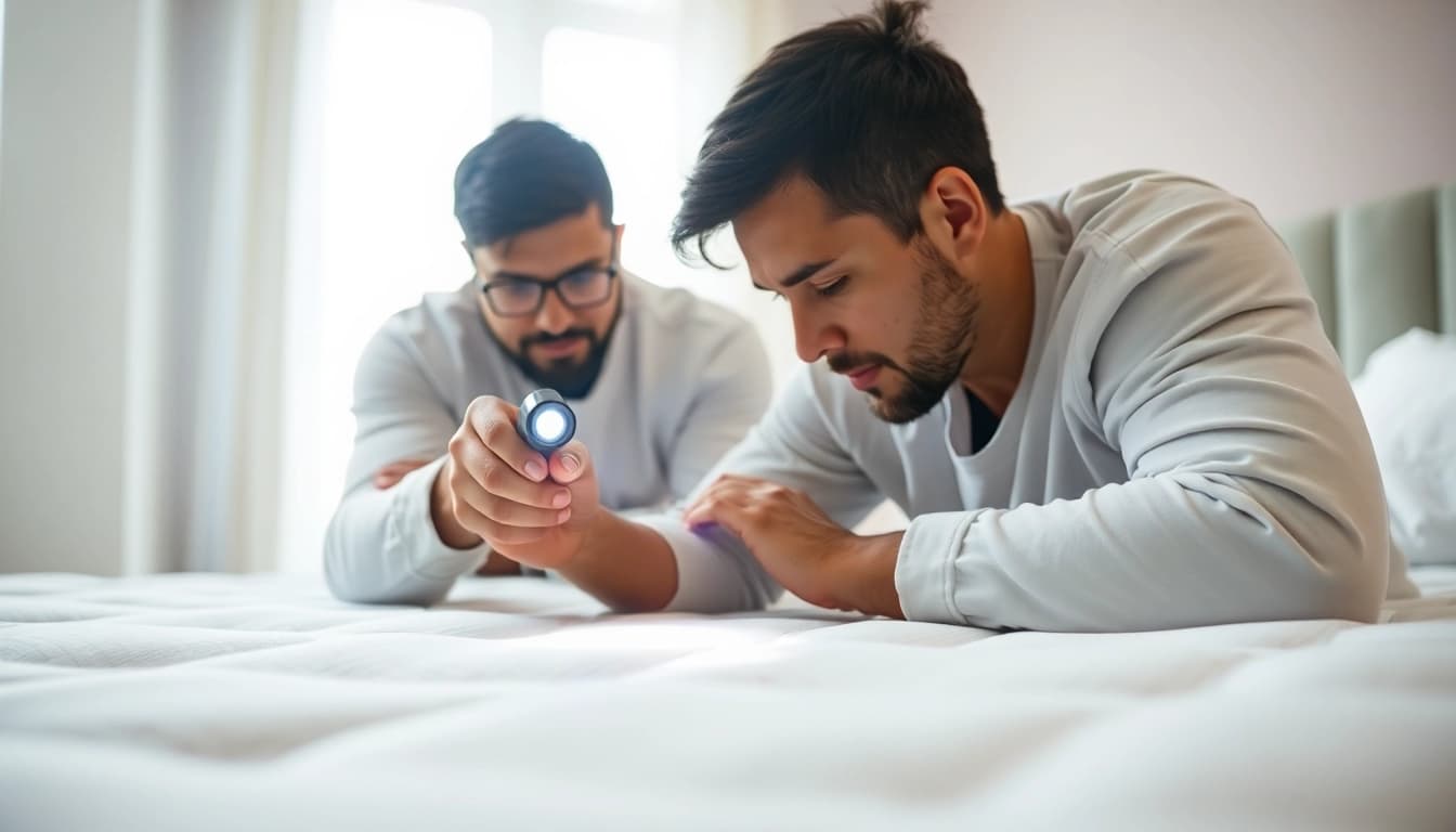 Applying affordable bed bug control methods by a technician in a bedroom, ensuring safety.