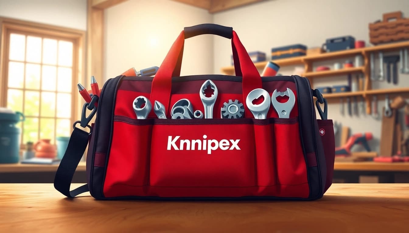 A technician using a Knipex tool bag, showcasing organized tools and ready for the job.