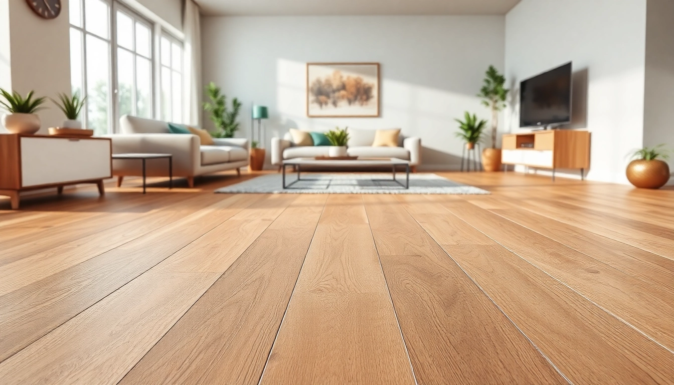 Stunning luxury vinyl flooring enhances a modern living room's appeal with elegant design features.