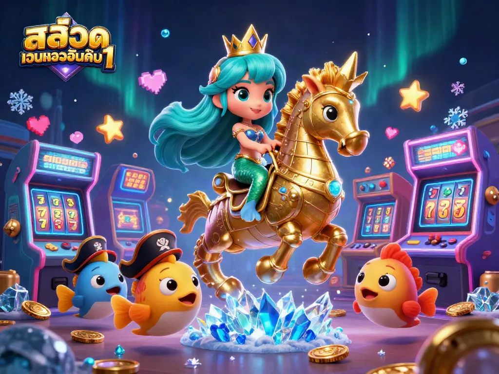เล่นสล็อตออนไลน์กับสล็อตเว็บตรงอันดับ 1 พบกับผ princess และม้า seahorse ในความสนุก