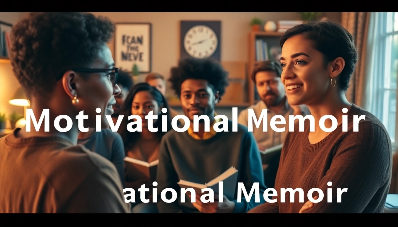 Engaging scene depicting a diverse group sharing a Motivational Memoir in a cozy setting.