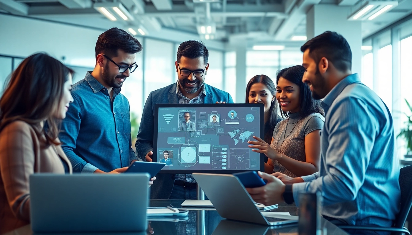 Engaging AI assistant for enterprise teams facilitating collaboration in a modern office.