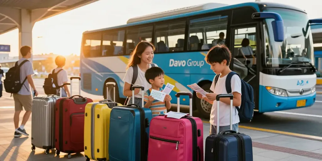 Transport Moldova Germania: familie pregătindu-se pentru călătorie.