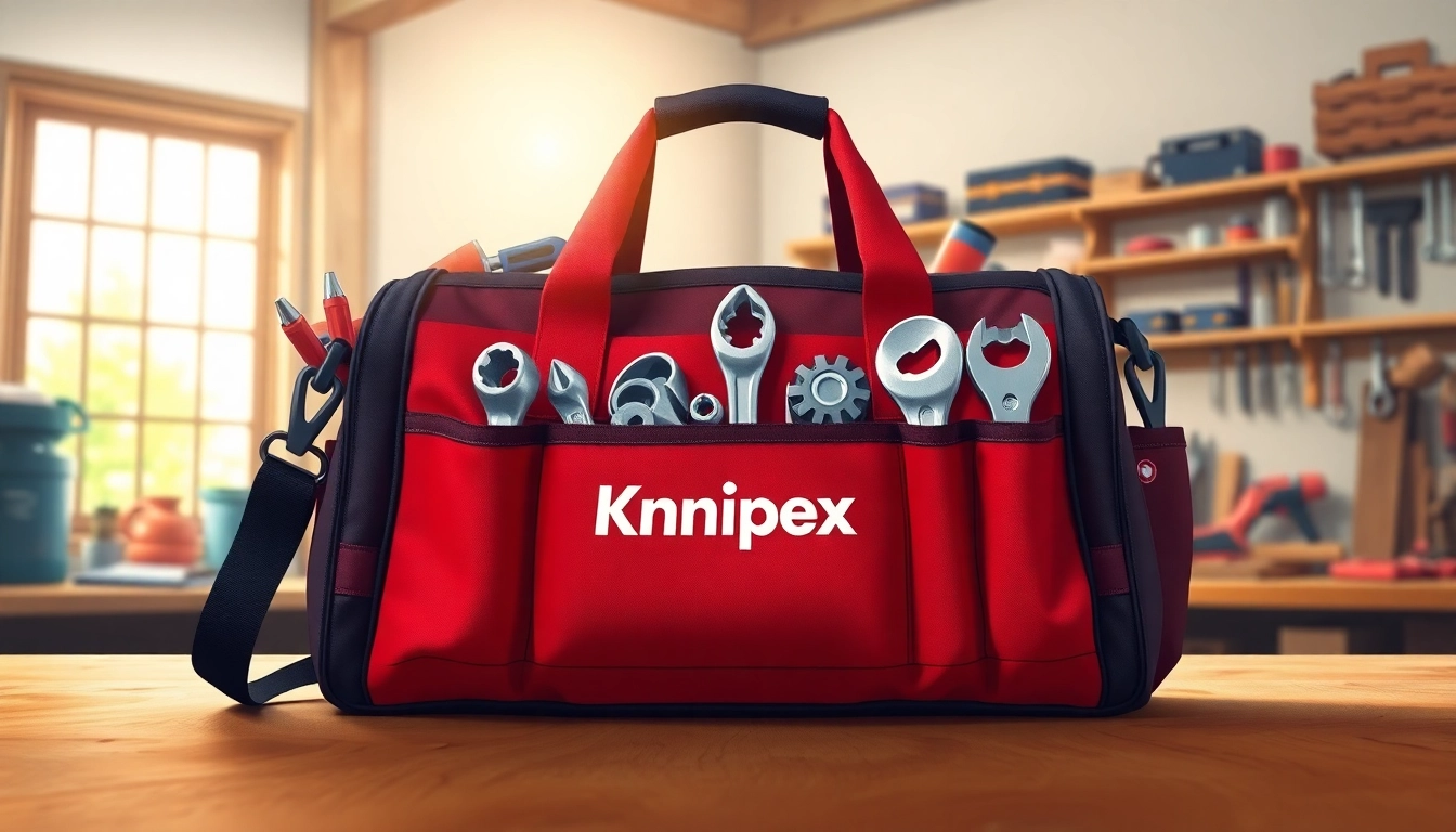 A technician using a Knipex tool bag, showcasing organized tools and ready for the job.
