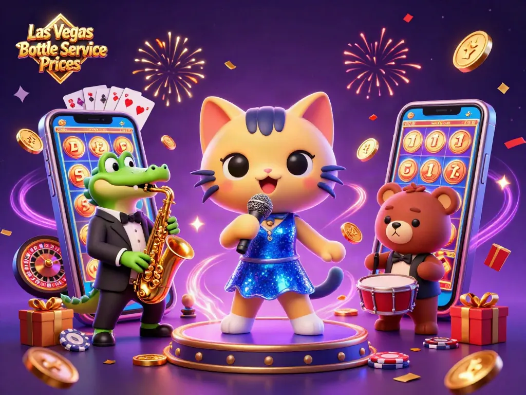 Engage with Las Vegas Bottle Service Prices while enjoying a lively casino scene featuring iconic characters.