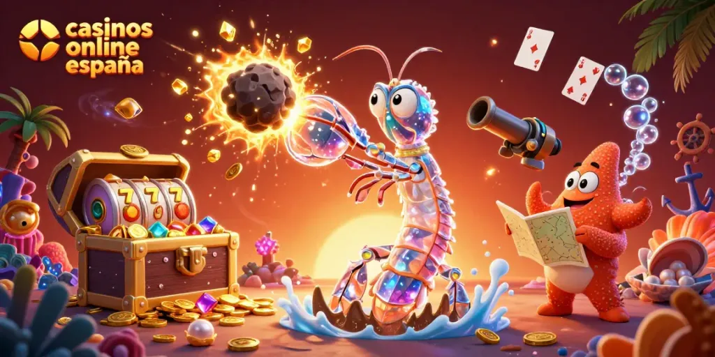 Captura la emoción de los casinos online España con una escena llena de acción y juego.