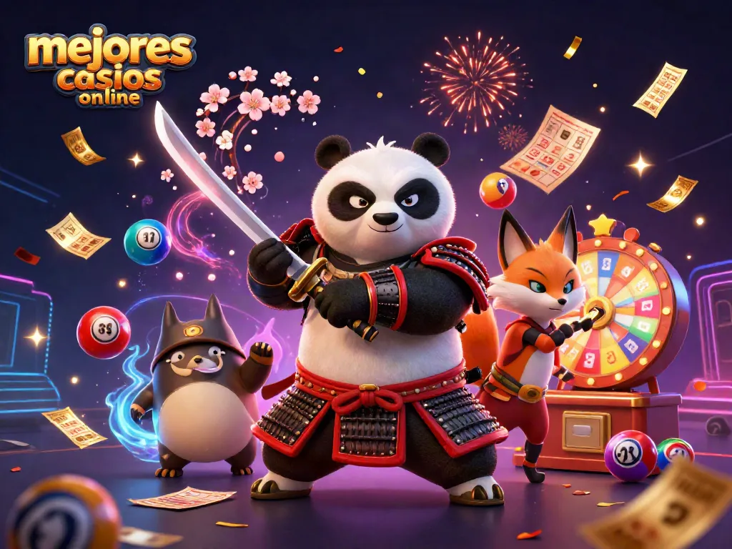 Experimenta los mejores casinos en línea con un samurái panda y un zorro ninja en acción.