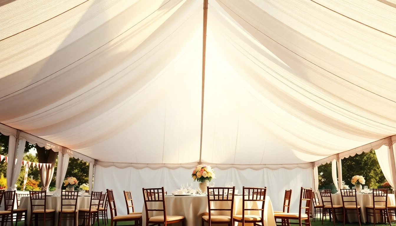 Enjoy stunning party tent rentals with elegant decor in a vibrant outdoor setting.
