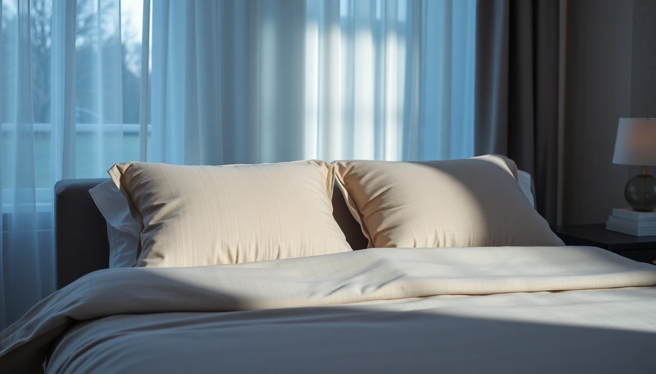 Cuscini per letto di alta qualità disposti in modo armonioso su un letto, aggiungendo comfort e stile alla stanza.