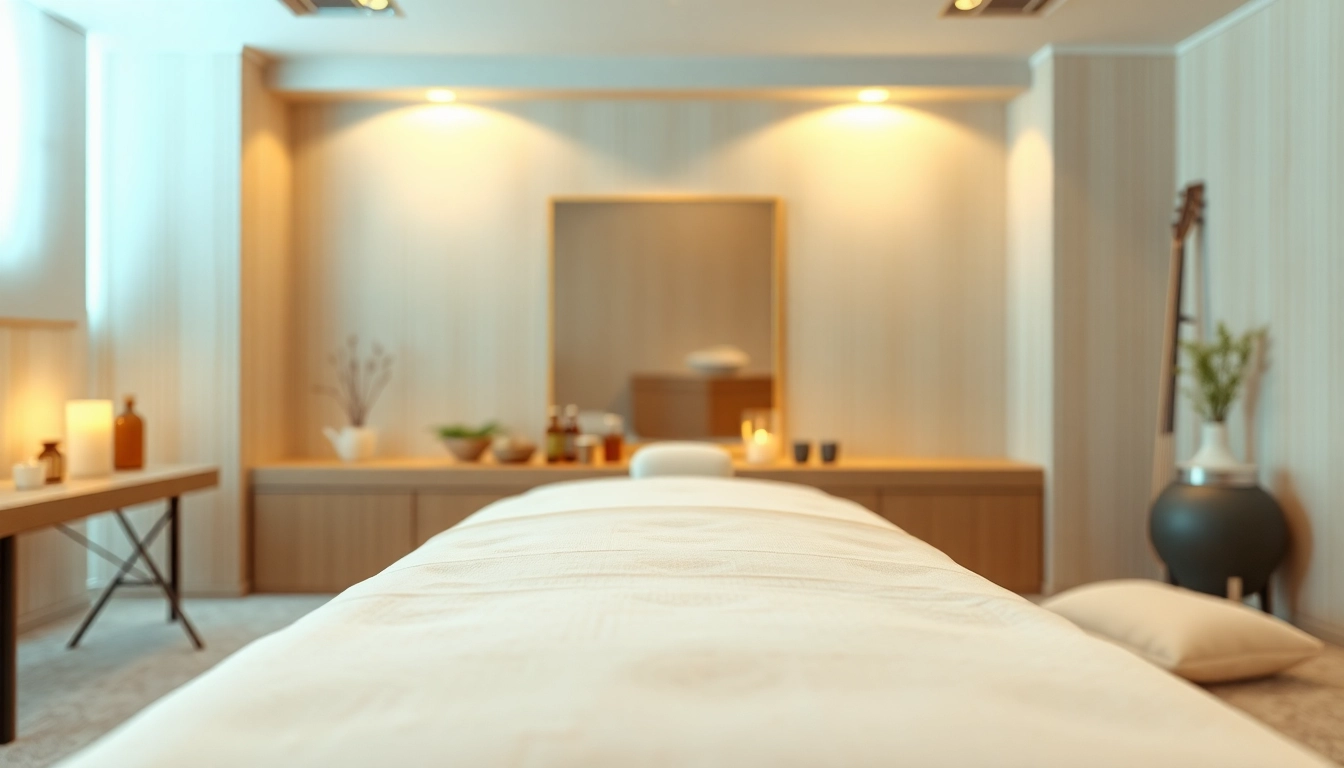 Experience 출장마사지 in a calming and serene massage room with soothing ambiance.