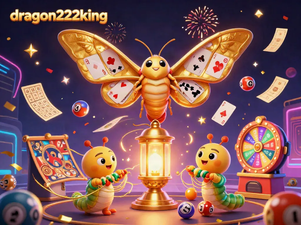 Experience the thrilling atmosphere of dragon222king with vibrant casino elements in a captivating illustration.