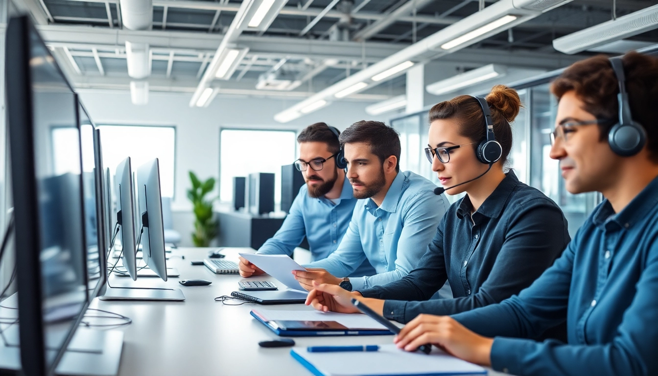 Engaged professionals providing managed IT services near me in a collaborative office setting.
