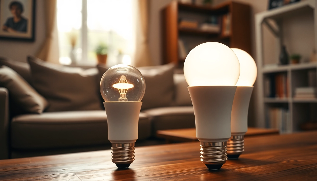 Showcasing a19 bulbs illuminating a cozy living room setting with a warm glow.