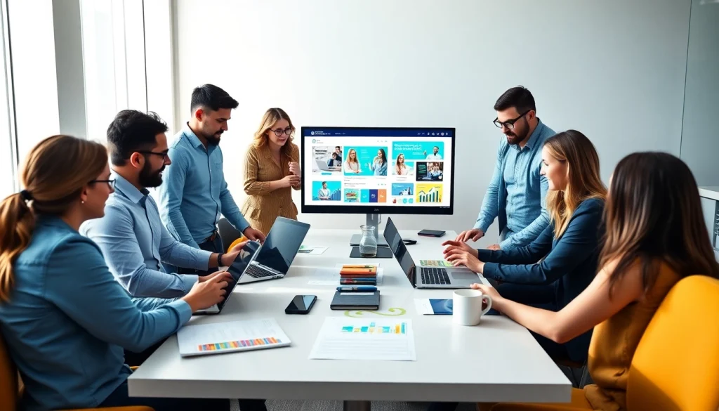 Enhance your engagement using effective smm services with a professional marketing team collaborating.