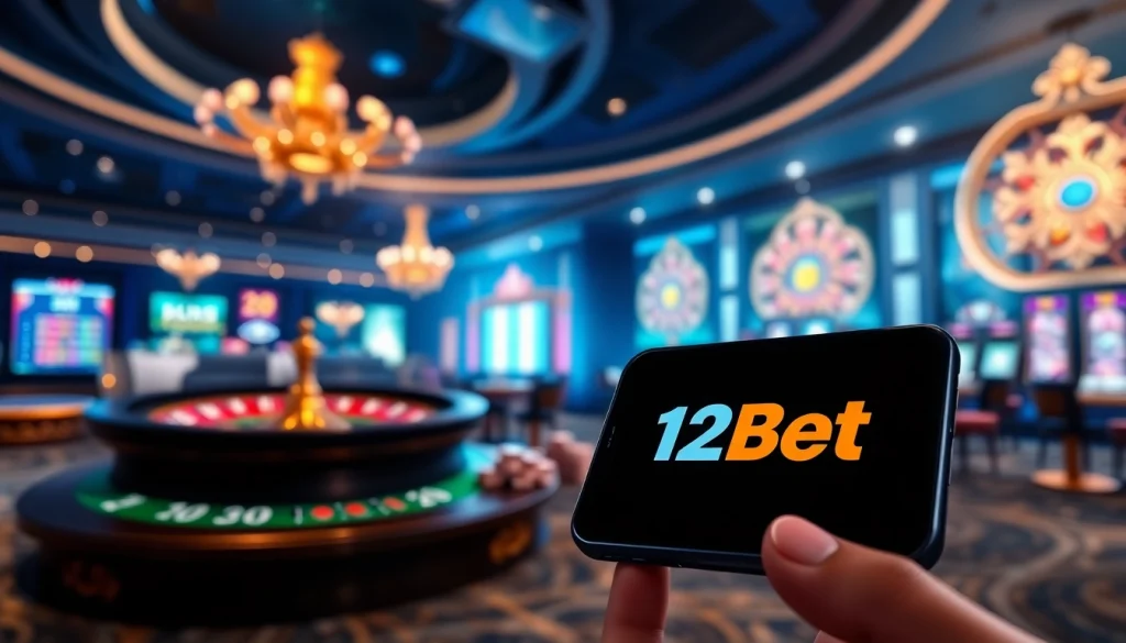 Experience the thrill of ink vao 12bet with an engaging online casino scene showcasing vibrant slots.