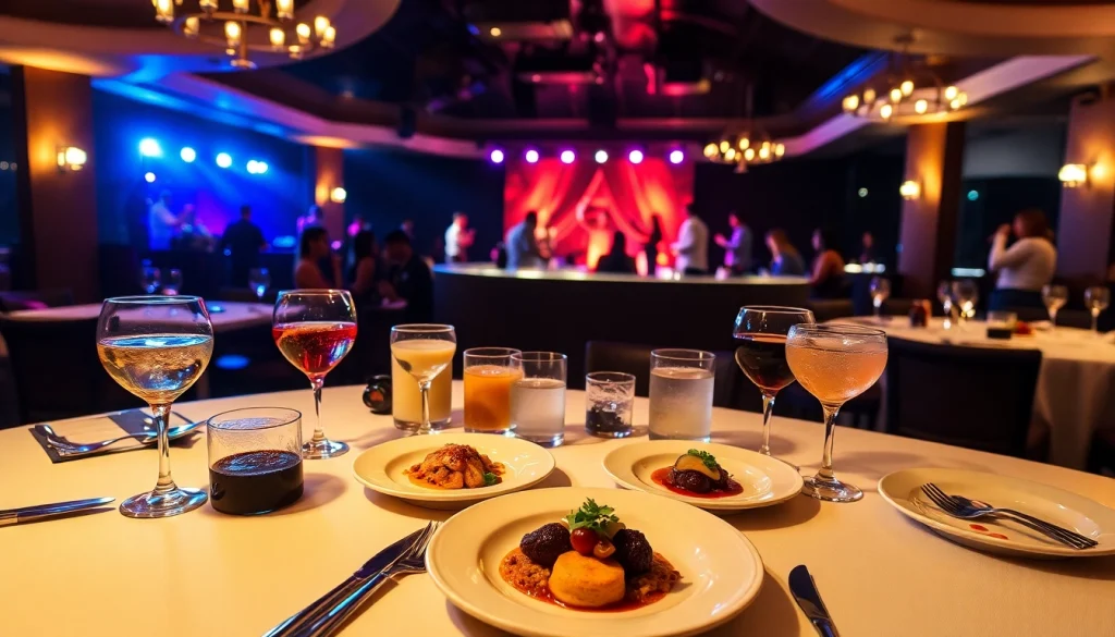 Dinner sxm at Club Noir showcases gourmet cuisine in an elegant nightlife setting.