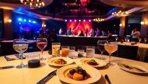 Dinner sxm at Club Noir showcases gourmet cuisine in an elegant nightlife setting.