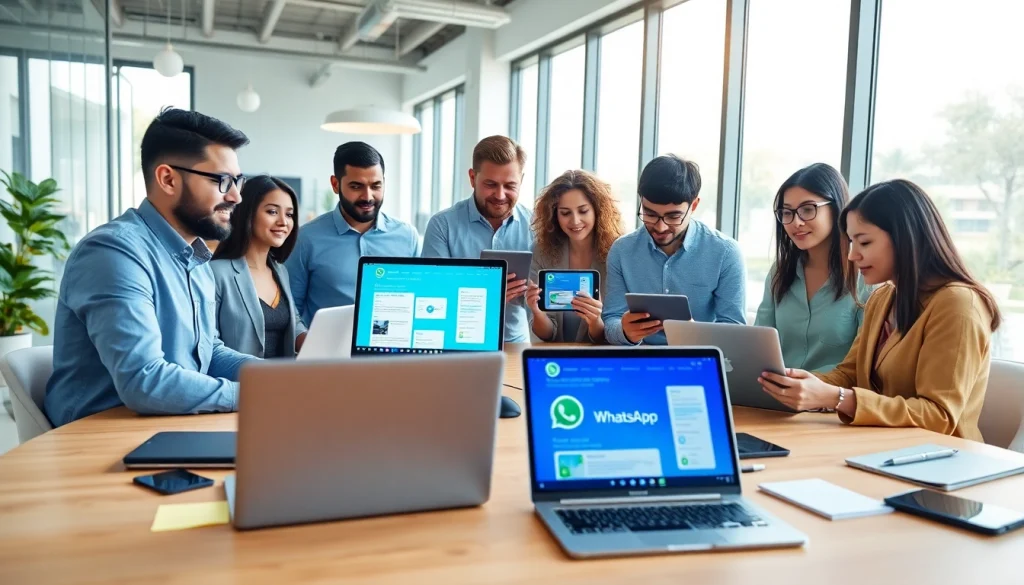 Enhance communication with WhatsApp Business CRM in a vibrant collaborative workspace.