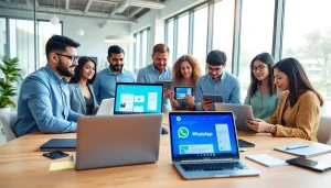 Enhance communication with WhatsApp Business CRM in a vibrant collaborative workspace.