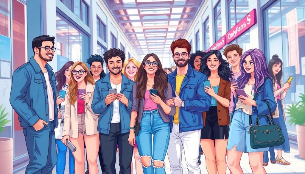 Discover OnlyFans Nearby Creators in a vibrant urban setting showcasing diversity and digital engagement.