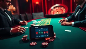 Trải nghiệm trò chơi đầy hồi hộp với ứng dụng Bet VIP tại bàn poker sang trọng đầy chip và bài.