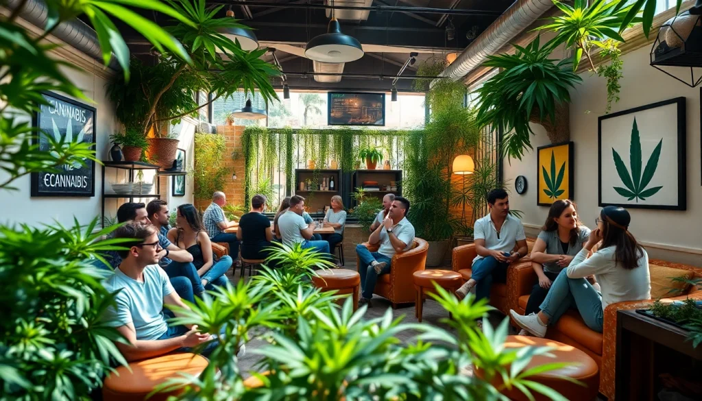 Visiteurs profitant des activités dans un Clubs Cannabis Lloret De Mar, ambiance chaleureuse.