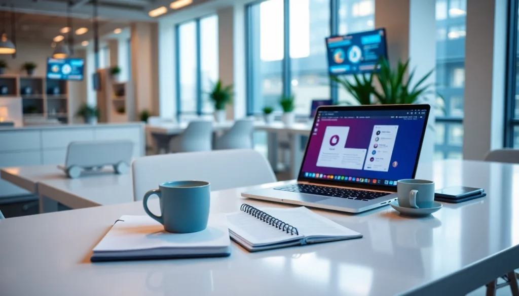 现代工作空间中的 WPS Office 软件，展现生产力与科技。