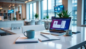 现代工作空间中的 WPS Office 软件，展现生产力与科技。