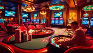 Players engage with intense excitement at Hello88 Casino's luxurious gaming tables.