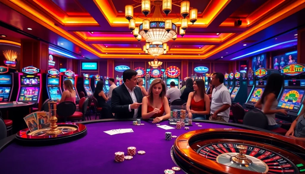 Experience sbobet login excitement at a vibrant high-stakes poker table in a luxurious casino.