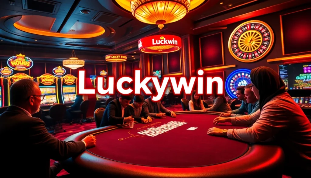 Experience thrilling poker action at Luckywin Casino with vibrant gaming visuals.