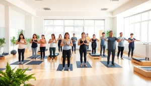 台東区のスタジオで実施される魅力的なピラティスクラス。多様な参加者と穏やかな雰囲気。