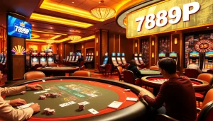 Experience the thrill of gaming at 789P with lively tables and engaging players in a luxurious casino setting.