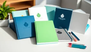 Asmeniškai pritaikyti bloknotai rodomi profesionalioje aplinkoje su unikaliais dizainais.