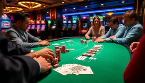 Engaging casino scene featuring tt88 poker table and vibrant gaming elements for immersive gambling experience.