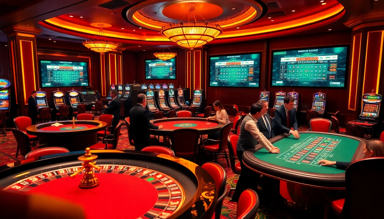 Découvrez l'excitation d'un site de casino en ligne dans un environnement de jeu luxueux.