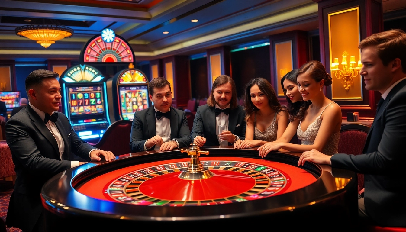 Vivez l'excitation sur un site de casino en ligne avec des joueurs profitant de la roulette et des machines à sous.
