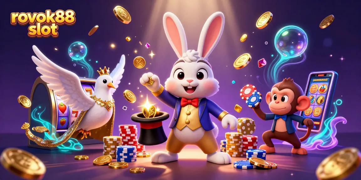 Engage with the rokok88 slot and witness magical winnings in this enchanting casino scene.