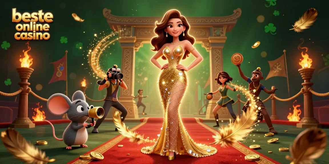 Experience the thrill of the beste online casino with an enchanting 3D illustration of glamorous gaming elements.