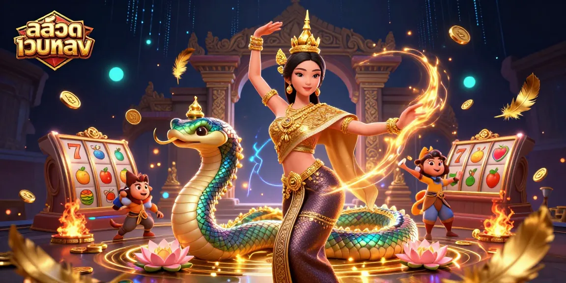 Play exciting slots with สล็อตเว็บตรง in this vibrant and colorful casino scene