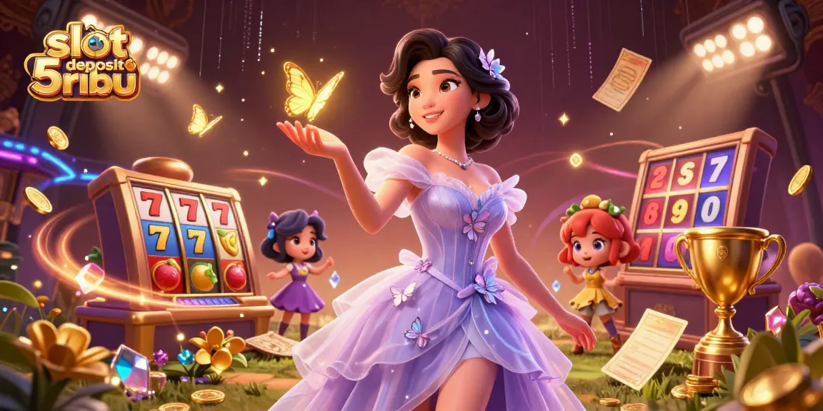 Experience the thrill of slot deposit 5ribu with dynamic reels and golden butterflies!
