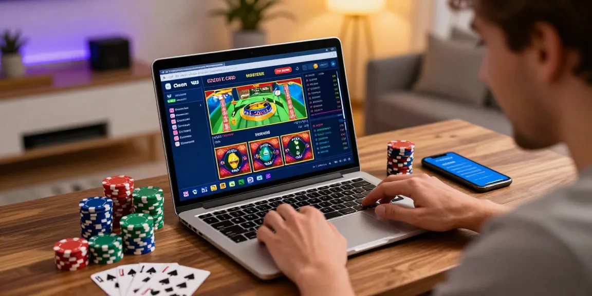 Excited player enjoying games at scoarch.org.uk's recommended credit card casinos with Visa and Mastercard.