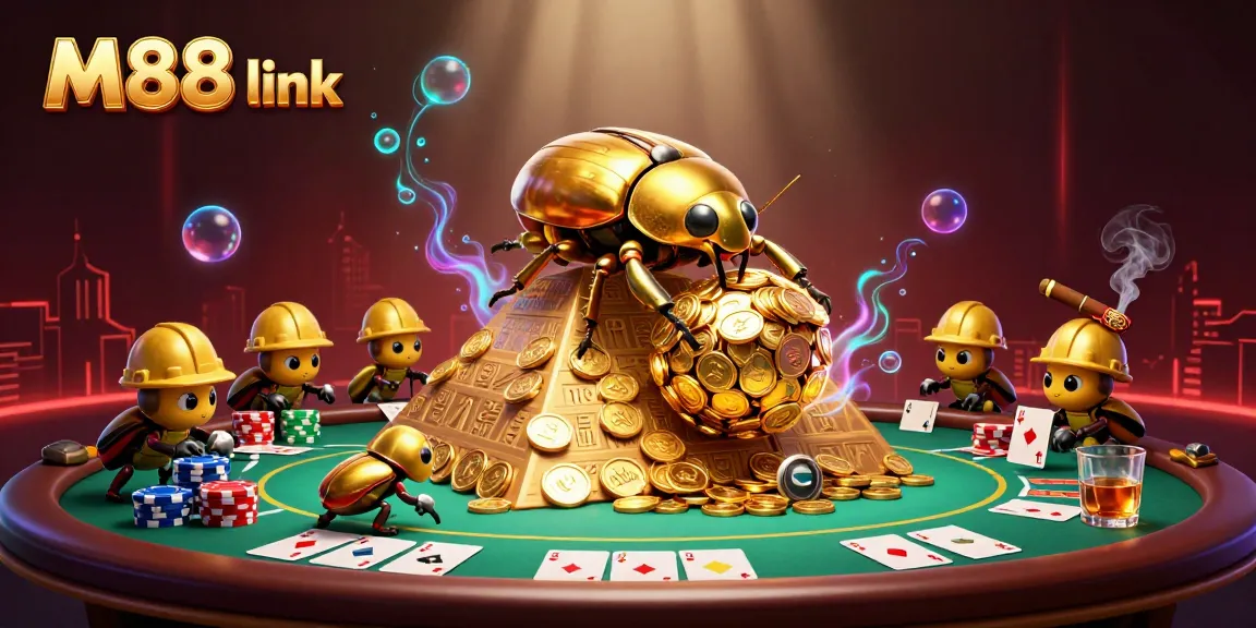 Engage with M88 link through thrilling gameplay featuring golden coins and robust poker elements.