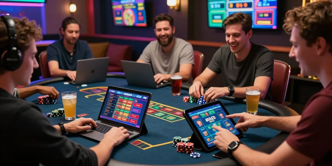 Players engaging with credit card casinos at mvc.org.uk, showcasing a dynamic and vibrant online gaming atmosphere