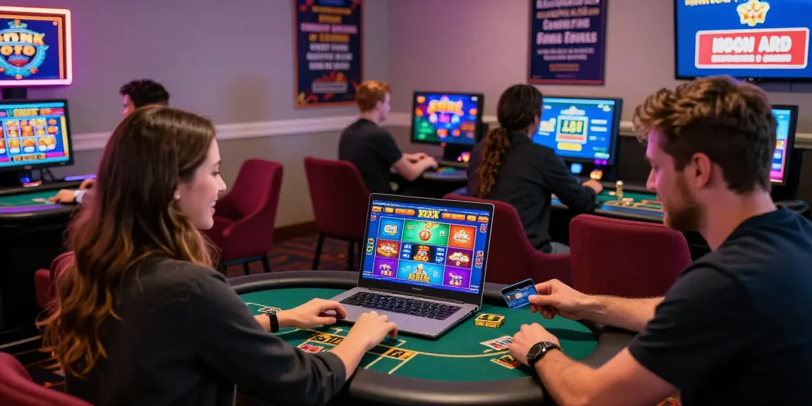 Enjoying credit card casinos with friends while playing online games and exploring promotions.