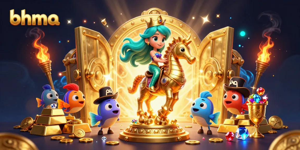 Engage with bhma's vibrant gaming scene featuring a mermaid princess exploring golden treasures.
